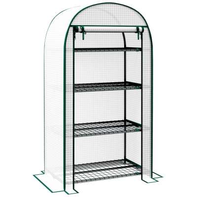Outsunny Mini Greenhouse Portable 80x49x160cm White
