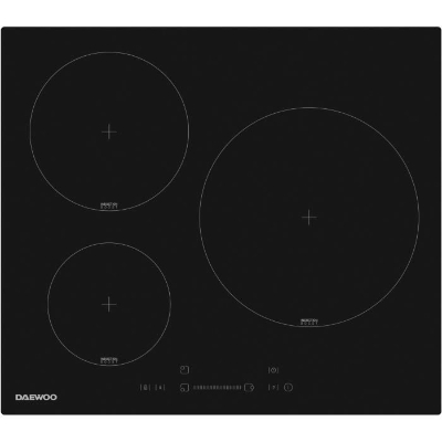 Plaque de cuisson a induction - DAEWOO - 3 foyers - 60 cm - Noir