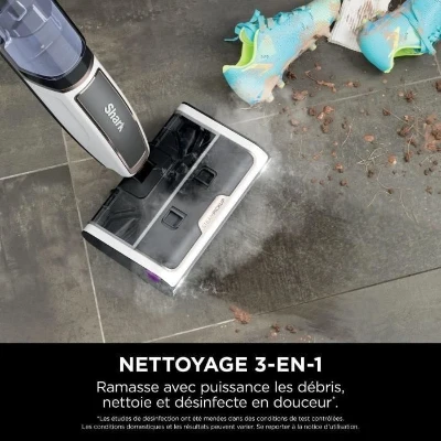 Shark SteamPickUp SD200EU - Balai Vapeur 3-en-1 pour sols durs - Sépare débris humides et secs