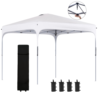 Outsunny Tonnelle Pop-Up 3x3m Anti-UV Blanc