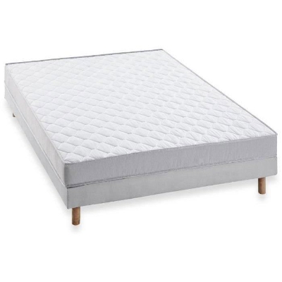 Ensemble Matelas 140x190 cm + Sommier - Mousse - 5 zones - 15 cm - Ferme - DEKO DREAM Airflex
