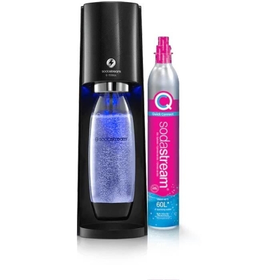 Machine a soda et eau pétillante - SODASTREAM - E-TERRA - 1 bouteille compatible lave-vaisselle - 1 recharge de gaz 60L - Noir