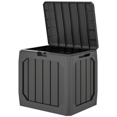 Outsunny Coffre Rangement Extérieur 121L Plastique Noir