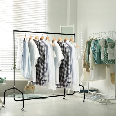 Homcom Portant Vêtements Acier Noir