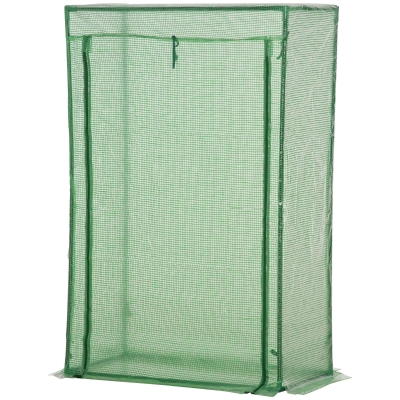 Outsunny Serre Balcon PE Renforcé Acier 100x50x150cm Vert