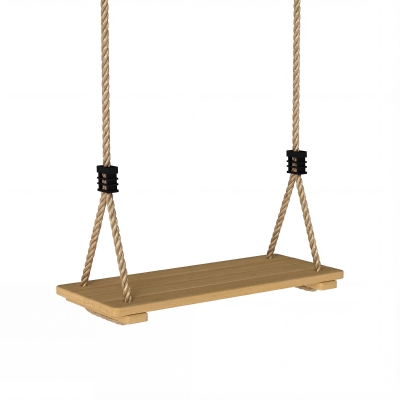 AIYAPLAY Wooden Swing Seat, Kids Swing Set with Adjustable Rope and Tree Straps, Outdoor Playground Playset for Kids