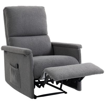 HOMCOM Sillón de masaje reclinable, sillón relajante, respaldo ajustable, asiento ancho, reposapiés, 69x84x99 cm, gris