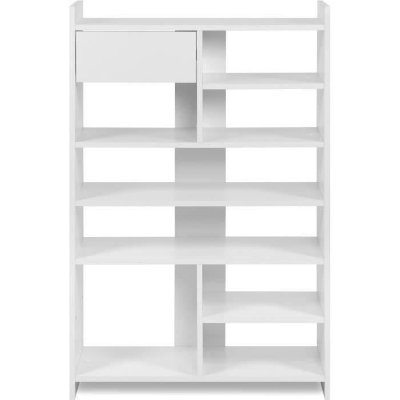 Meuble a chaussures - MÜNSTER - Blanc - 12 paires de chaussures - 71,5 x 25 x 109 cm
