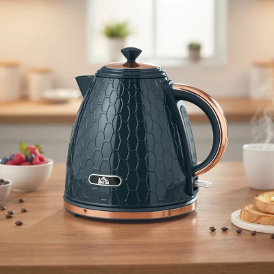 HOMCOM 3000W Honeycomb Kettle Rapid Boil Dark Blue