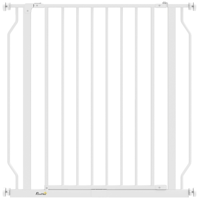 PawHut Extra Wide Dog Gate, with Door Pressure, for Doorways, Hallways, Staircases - White