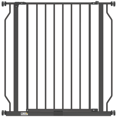 PawHut Extra Wide Dog Gate, with Door Pressure, for Doorways, Hallways, Staircases - Black