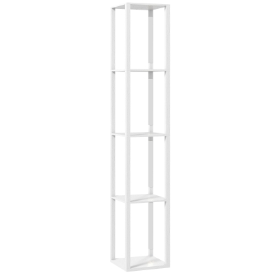 HOMCOM Floor Lamp with Shelves White