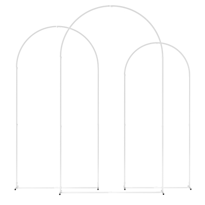 Outsunny Wedding Arch Frame Set, Metal Balloon Arch Stand Set, Balloon Arch Stand Set for Birthday Party, 2.2, 2, 1.8 m White