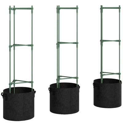 Outsunny Tomato Cages with Grow Bags Adjustable 47.2"