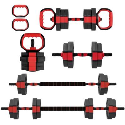 SPORTNOW 6-in-1 Hantelset Kurzhantel Set Kurzhanteln Langhanteln verstellbar 15 KG für Krafttraining Zuhause