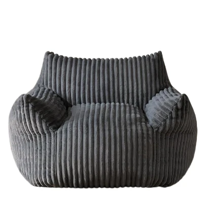 Ultra-Soft Fur Bean Bag Chair with High-Density Shredded Foam, Black