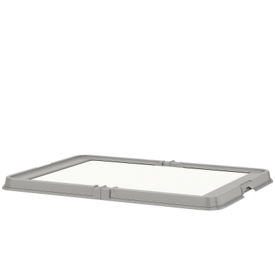 PawHut Toilette Pliable Chiens 86x62cm Antidérapant Gris