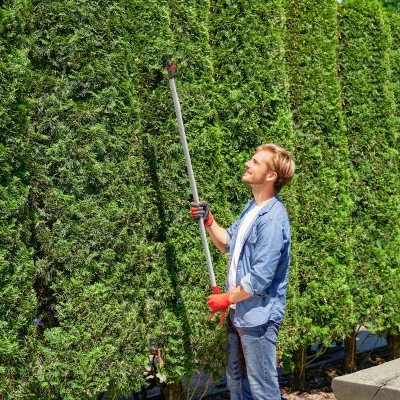 Outsunny Foarfecă pentru copaci 1,2 m, foarfece pentru crengi pentru tăiere, foarfece de grădină cu mâner din aluminiu, foarfecă de grădină cu coadă lungă, Roșu