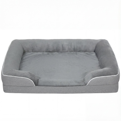 PawHut Dog Sofa Bed, Washable Pet Bed with Removable Cover and Non-Slip Bottom for Cats, Small and Medium Dogs, Grey