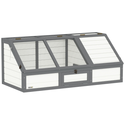 PawHut Cutie pentru țestoase, țarc exterior pentru țestoase, design fără podea, ușor de deschis, adăpost pentru țestoase, Alb