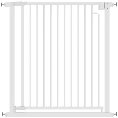 PawHut Traphekje afzethek zonder boren met automatische sluiting voor kinderen keuken trap 76-80 x 76 cm wit