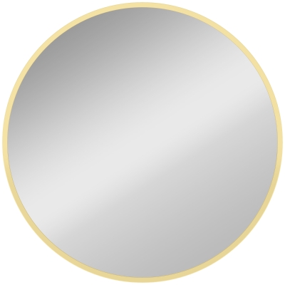 HOMCOM Round Wall Mirror Modern Gold 61cm