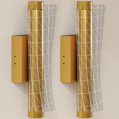 HOMCOM LED Wall Lamps 2-Pack Gold Tone Adjustable Temperature