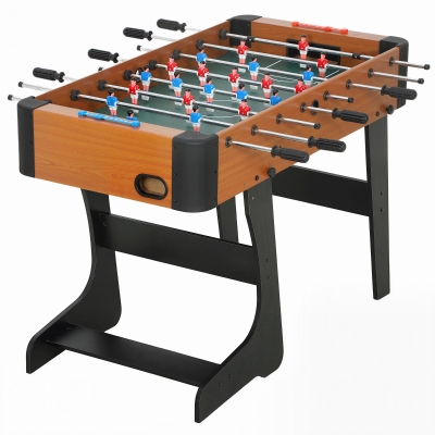 SPORTNOW Baby-foot Pliable Bois 118cm 22 Joueurs Marron