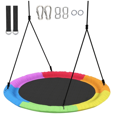 AIYAPLAY Balançoire-Nid Suspendue 100x100cm 300kg Réglable Multicolore