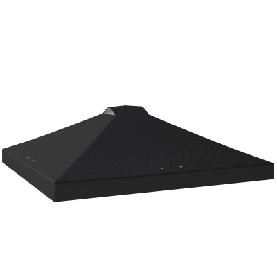 Outsunny gazebo roof replacement UV50+ Waterproof Pop Up Canopy Cover with 8 Drainage Holes 3 x 3 m Black