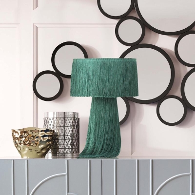 Stylish Atolla Tassel Table Lamp with Bohemian-Inspired Style, Green