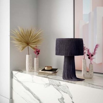 Modern Atolla Tassel Table Lamp with Extra-Long Cable, Black