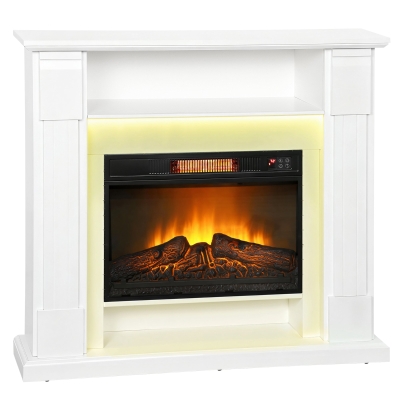 HOMCOM Electric Fireplace LED Mantel 6142 BTU White