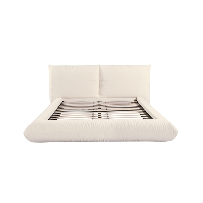 Romp 100% Recycled Linen King-Size Bed Frame with Sustainable Upholstery, Cream