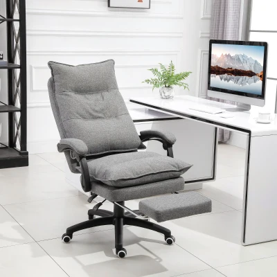 Vinsetto Kantoorstoel massage draaistoel massagefunctie directiestoel in hoogte verstelbaar grijs