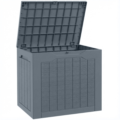 Outsunny Plastic Garden Storage Box 93L Light Grey