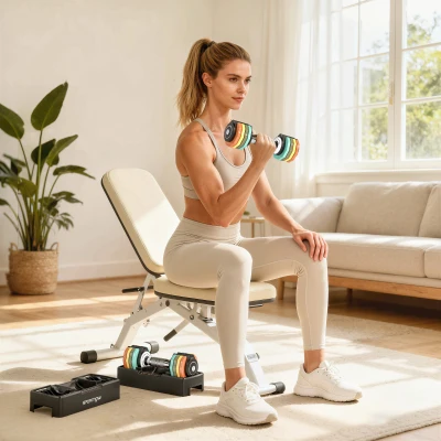 SPORTNOW Set de mancuernas ajustable, 1-5 kg con ajuste rápido, bandeja de almacenamiento, agarre antideslizante, que ahorra espacio