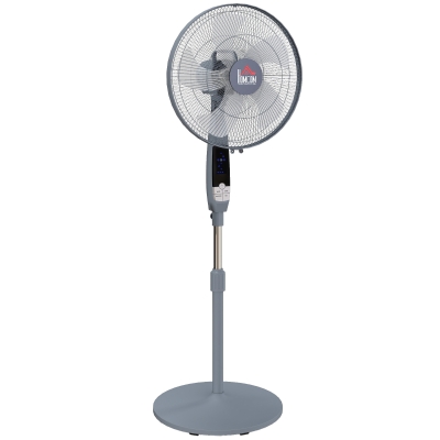 HOMCOM 16'' Pedestal Standing Floor Fan, Oscillation Cooling Fan with Remote Control, Grey