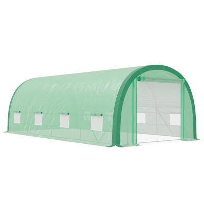 Outsunny Polytunnel Greenhouse Mesh Door Green 6x3m