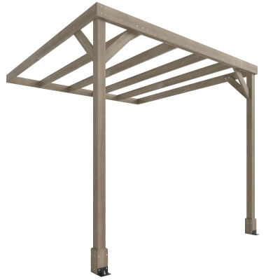 Outsunny Wooden Pergola Garden Gazebo 2.4x2.4m Light Brown