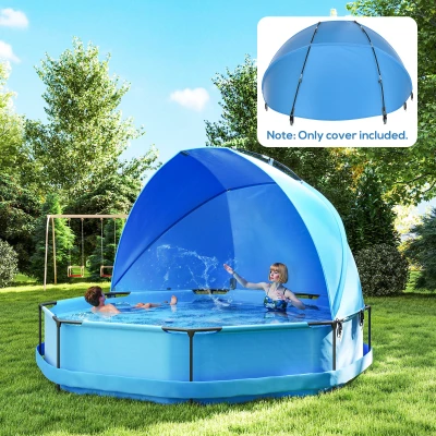 Outsunny Sonnenschutz für Pools, einfacher Aufbau, anpassbare Position, UV-Schutz, blau, 3,6 x 1,75 x 1,2 m