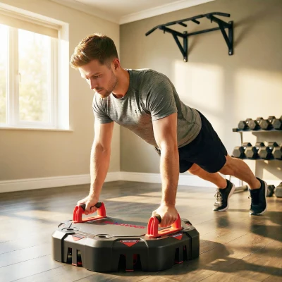 SPORTNOW Push-Up Board 7-in-1 Adjustable with Resistance Bands, Wheels, Door Anchor, Foldable