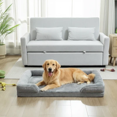 PawHut Dog Sofa Bed with Washable Cover Grey