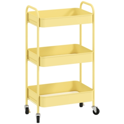 HOMCOM Carrello da Cocina 45x30.6x79 cm Giallo