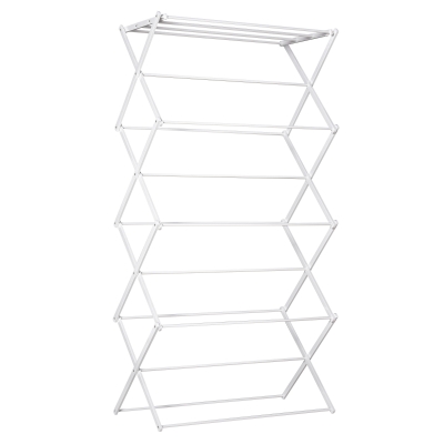 HOMCOM Uscător de rufe pliabil 8 nivele suport tip turn uscător suport rufe metal plastic Alb 74 x 35 x 144 cm