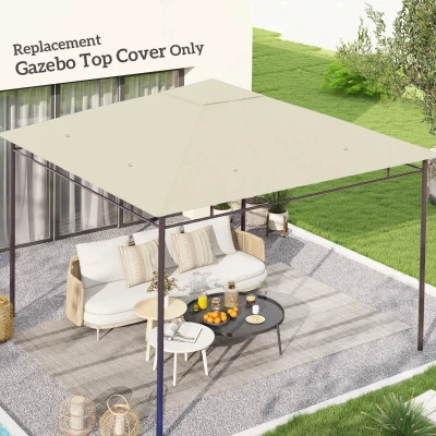 Outsunny Toldo de Recambio 3x3 m con Orificios de Drenaje Ventilación y Protección UV Solo Toldo NO Incluye Marco Crema