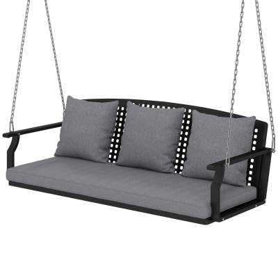 Outsunny Balancelle 3 Places Jardin avec Coussins Gris