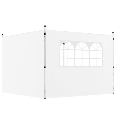 Outsunny Seitenteile für Pavillon 3 x 3 m, 2er-Set mit Fenster, Oxford-Gewebe, Weiß