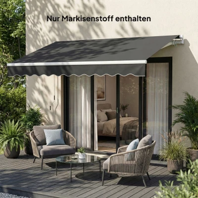 Outsunny Tecido substituto para toldo – cobertura solar UPF 50+ para armação 3,5 x 2,5 m, Cinza escuro