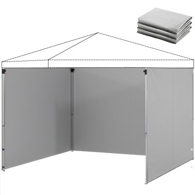 Outsunny Parois Zippées 3Pcs Pavillon 300x300cm Gris Clair